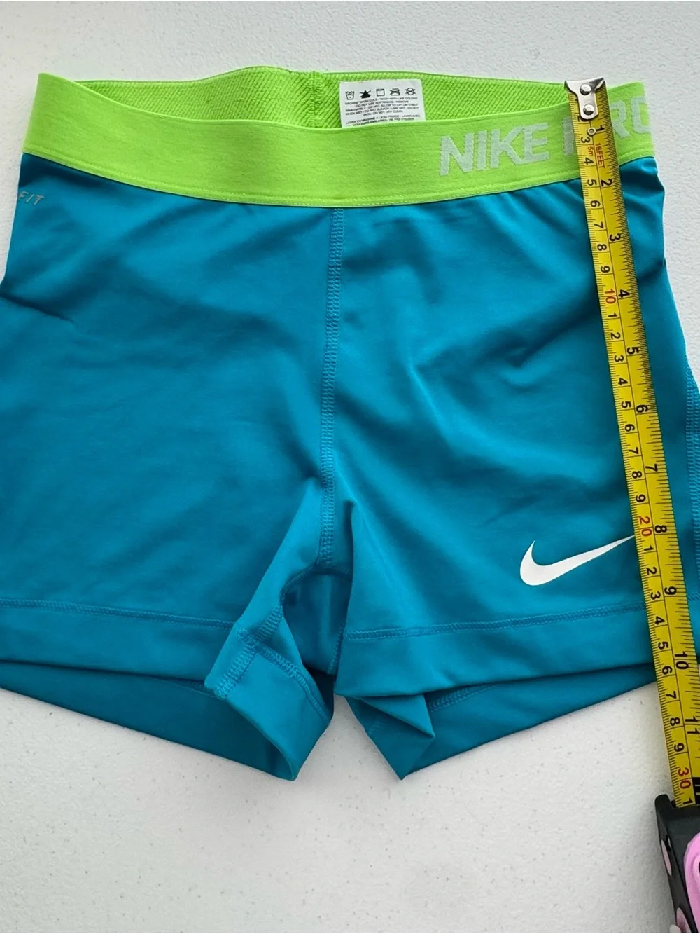 Nike Pro Dri-FIT Compression Shorts Womens Small Blue Green Athletic Training